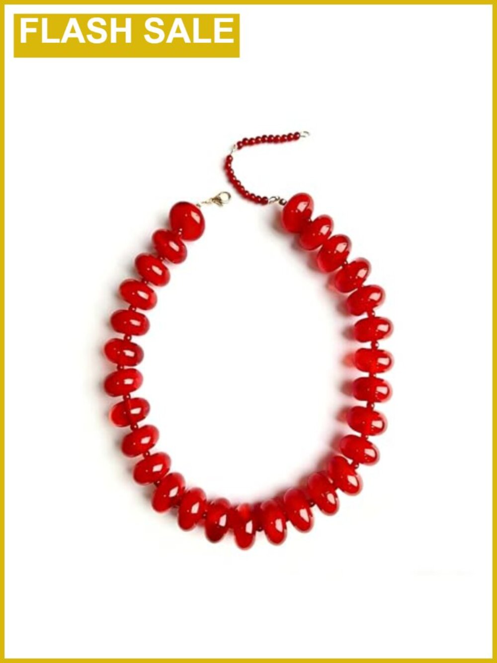 Chunky Rondelle Beaded Statement Necklace Acrylic Boho Beach Jewelry